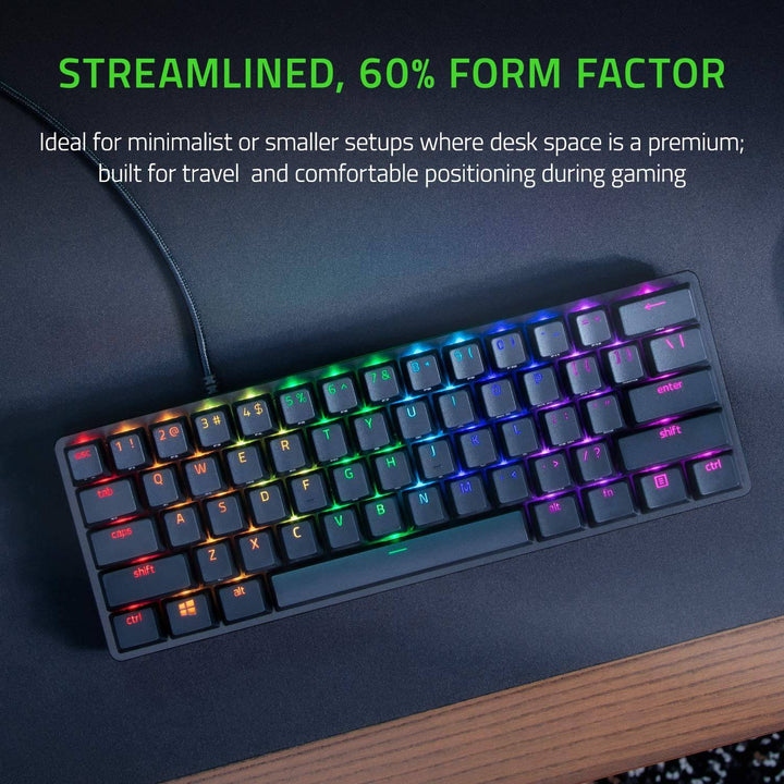 Teclado Razer Huntsman Mini 60% Mecánico RGB(P163B) SP switch purple - Achorao