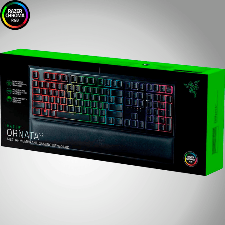Teclado Razer Ornata V2 RGB Mecha-Membrane Chroma Black(P163B) - Achorao