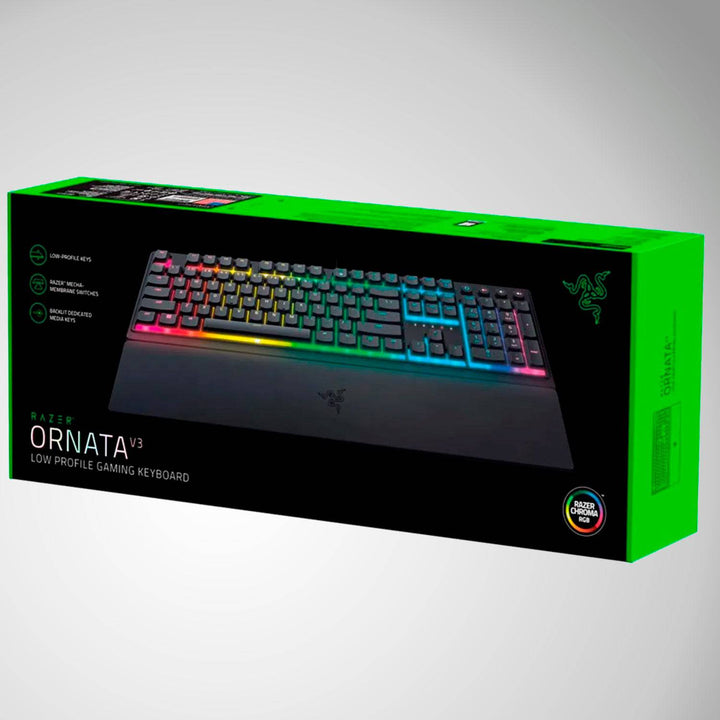 Teclado Razer Ornata V3 Mecha-Membrana Switches US Low Profile Chroma (P163B) - Achorao