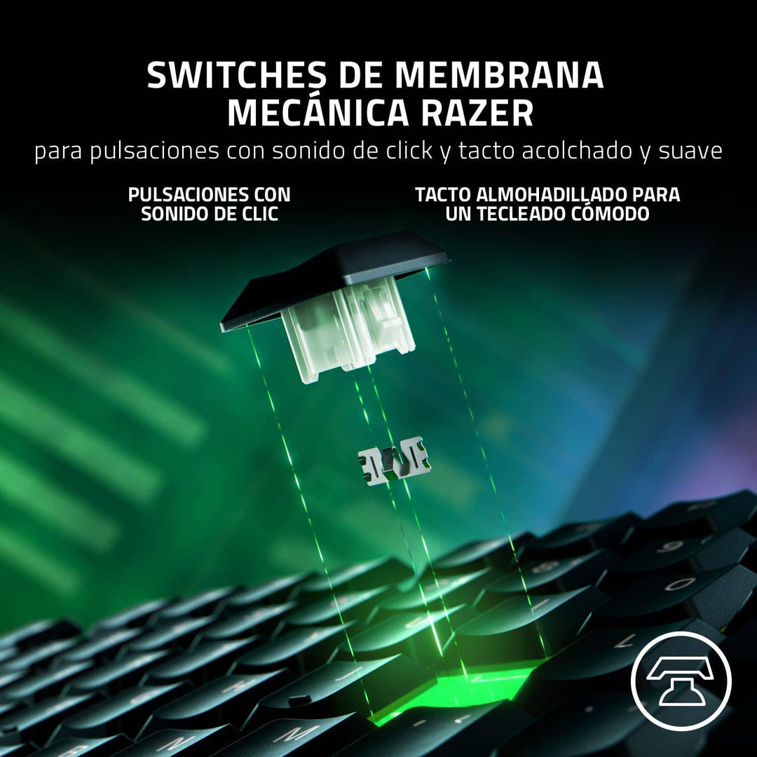Teclado Razer Ornata V3 Mecha-Membrana Switches US Low Profile Chroma (P163B) - Achorao