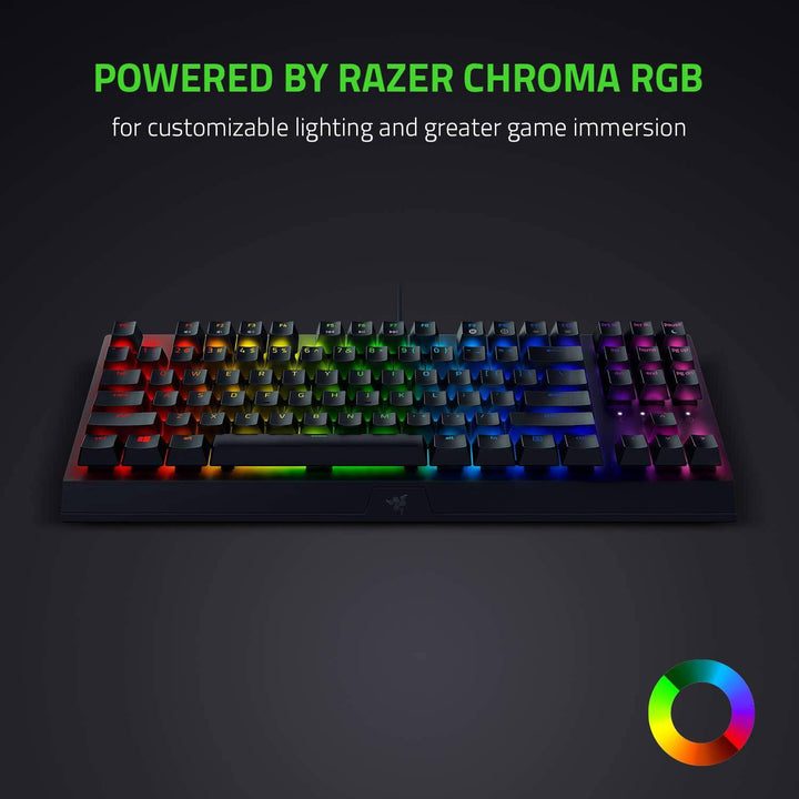 TECLADO SP RAZER BLACKWIDOW V3 TKL MECHANICAL YELLOW SWITCH CHROMA - Achorao