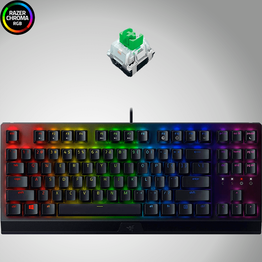 Teclado Sp  Razer Blackwidow V3 TKL RGB Mecánico Chroma green switch(P163B) - Achorao