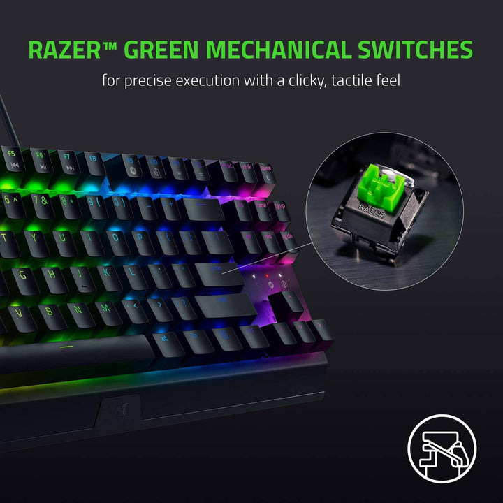 Teclado Sp  Razer Blackwidow V3 TKL RGB Mecánico Chroma green switch(P163B) - Achorao