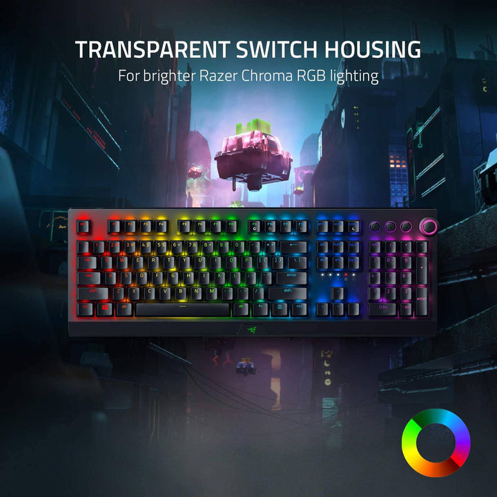 Teclado US Razer Blackwidow V3 Pro RGB inalámbrico Green Switch(P163B) - Achorao