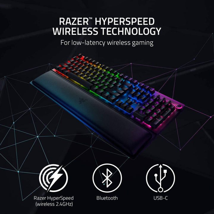 Teclado US Razer Blackwidow V3 Pro RGB inalámbrico Green Switch(P163B) - Achorao