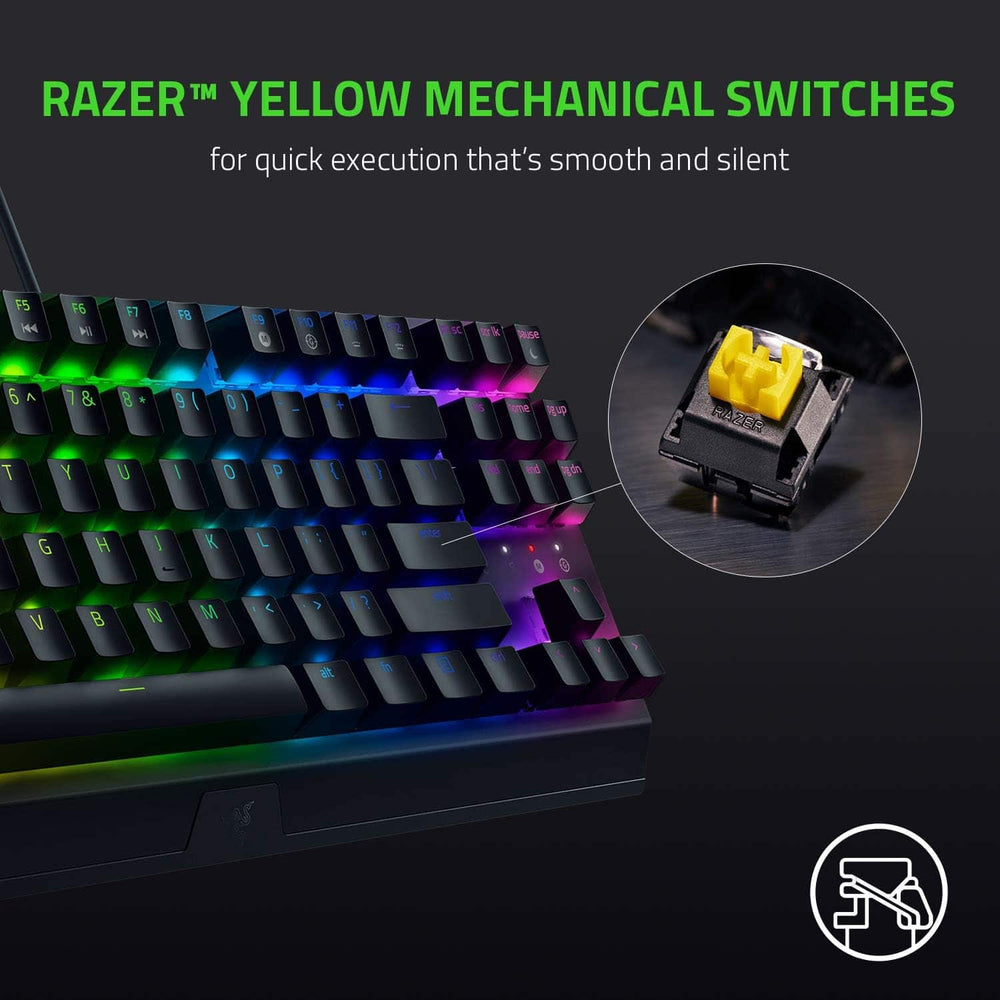 Teclado US Razer Blackwidow V3 TKL Mechanical Switch  Yellow US Chroma - Achorao