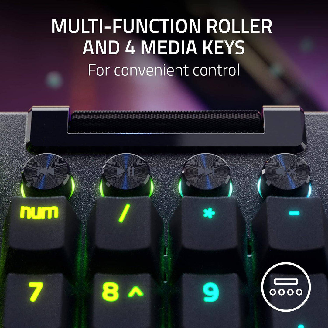 TECLADO US RAZER BLACKWIDOW V4 PRO GREEN SWITCH CHROMA BLACK - Achorao
