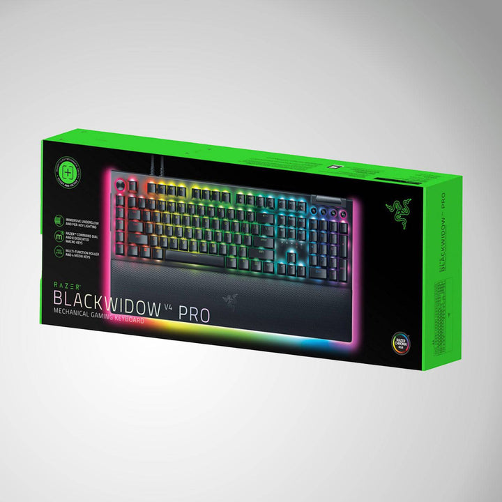 TECLADO US RAZER BLACKWIDOW V4 PRO GREEN SWITCH CHROMA BLACK - Achorao