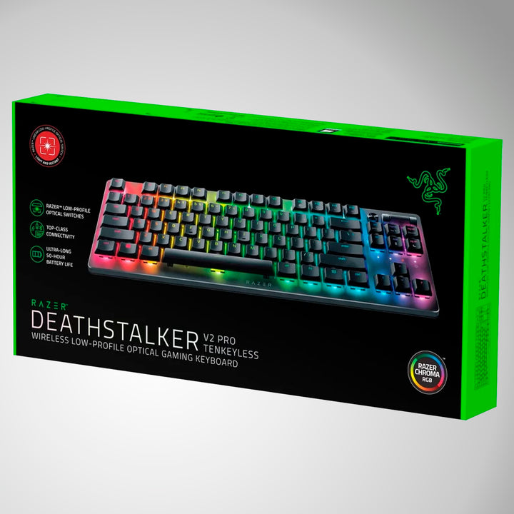 Teclado US Razer Deathstalker V2 Pro Wireless Switch Rojo(P163B) - Achorao