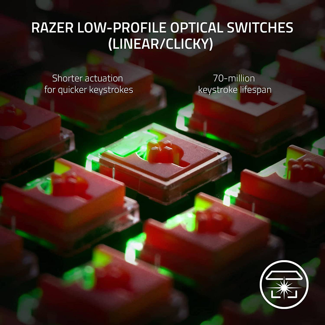 Teclado US Razer Deathstalker V2 Pro Wireless Switch Rojo(P163B) - Achorao