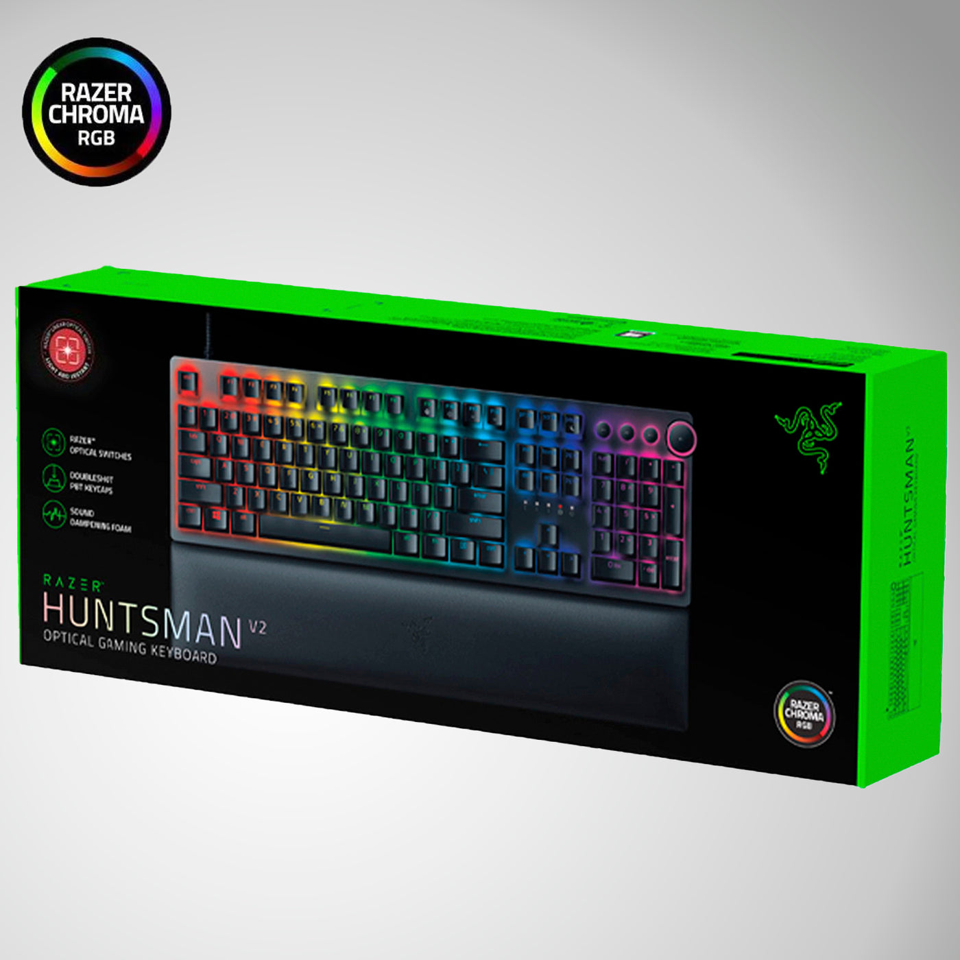Teclado US Razer Huntsman V2 RGB Optical Red Switch Chroma(P163B) - Achorao