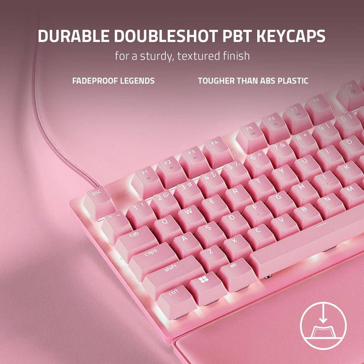 Teclado US Razer Huntsman V2 TKL Opto Mechanical Red Switch Chroma Quartz - Achorao