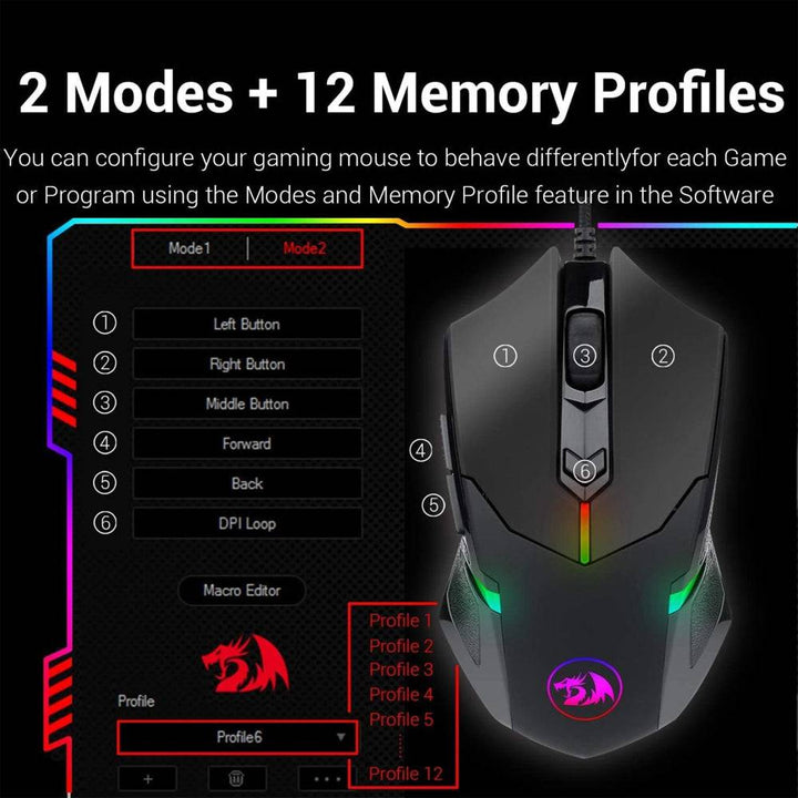 Mouse Gamer Redragon Centrophorus M601-RGB - Achorao
