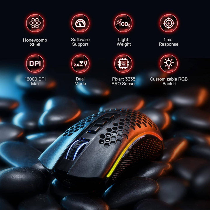 Mouse Redragon STORM PRO M808-KS Wireless RGB - Achorao