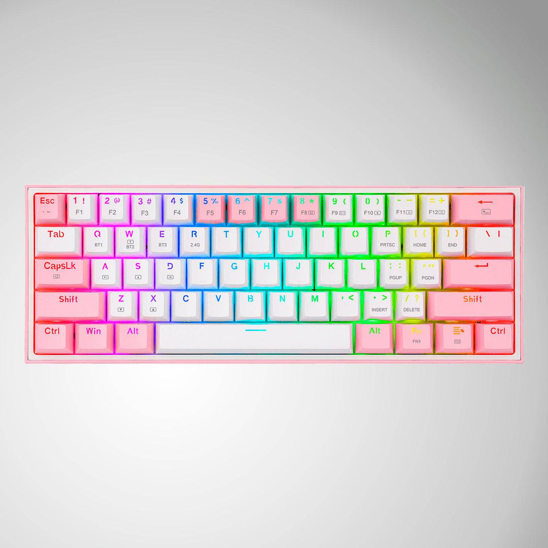 Teclado mecánico Redragon Fizz Pro K616 RGB Wireless, Español WHITE/PINK - Achorao