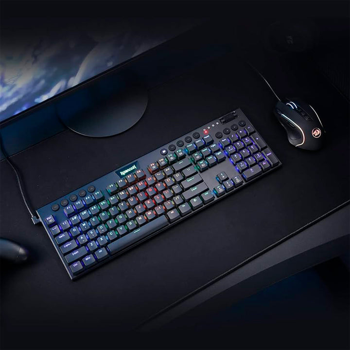 Teclado Mecánico Redragon HORUS FS K619-RGB-SP BLACK CABLEADO - Achorao