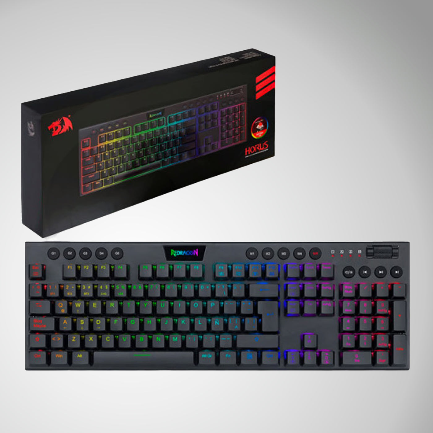 Teclado Redragon HORUS FS Wireless. Spanish K618-RGB-SP RED SWITCH - Achorao
