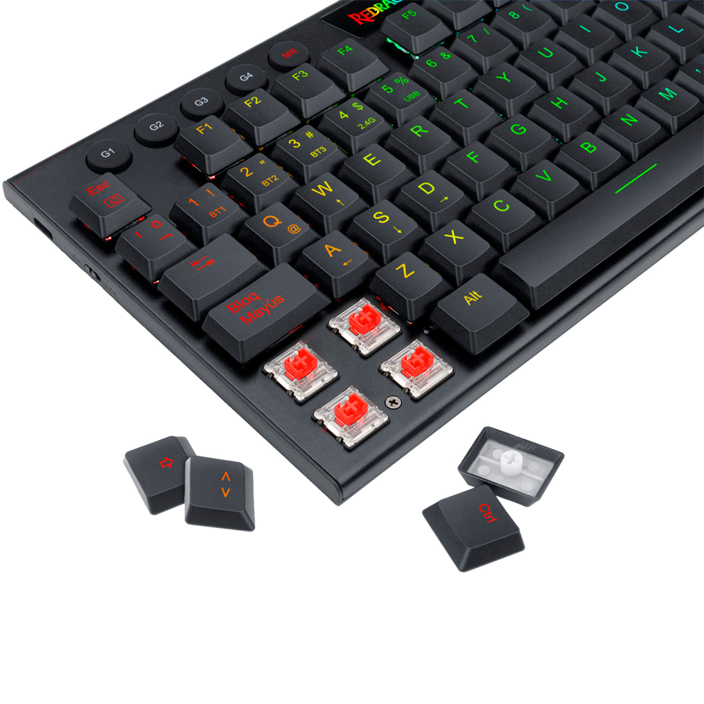Teclado Redragon HORUS FS Wireless. Spanish K618-RGB-SP RED SWITCH - Achorao