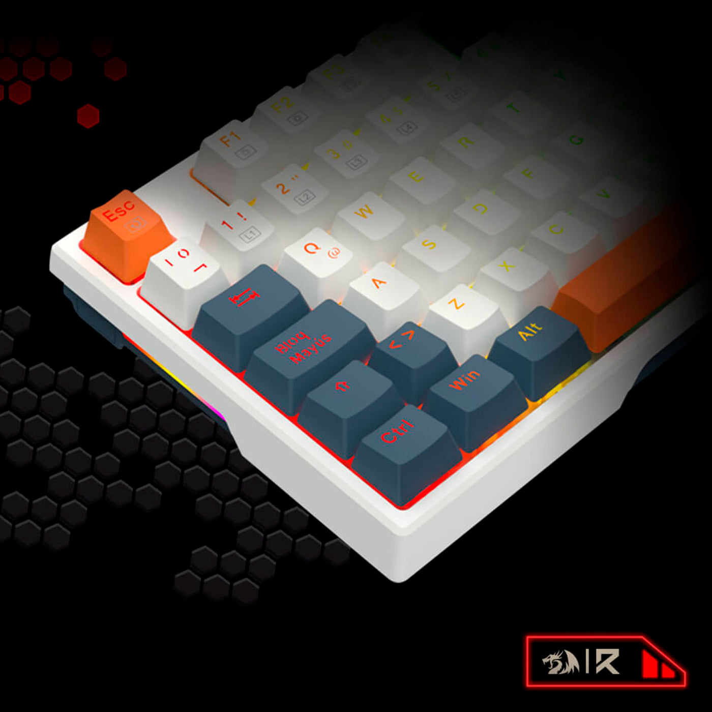 Teclado gamer Redragon Trundle K668WBO-RGB SP - Achorao