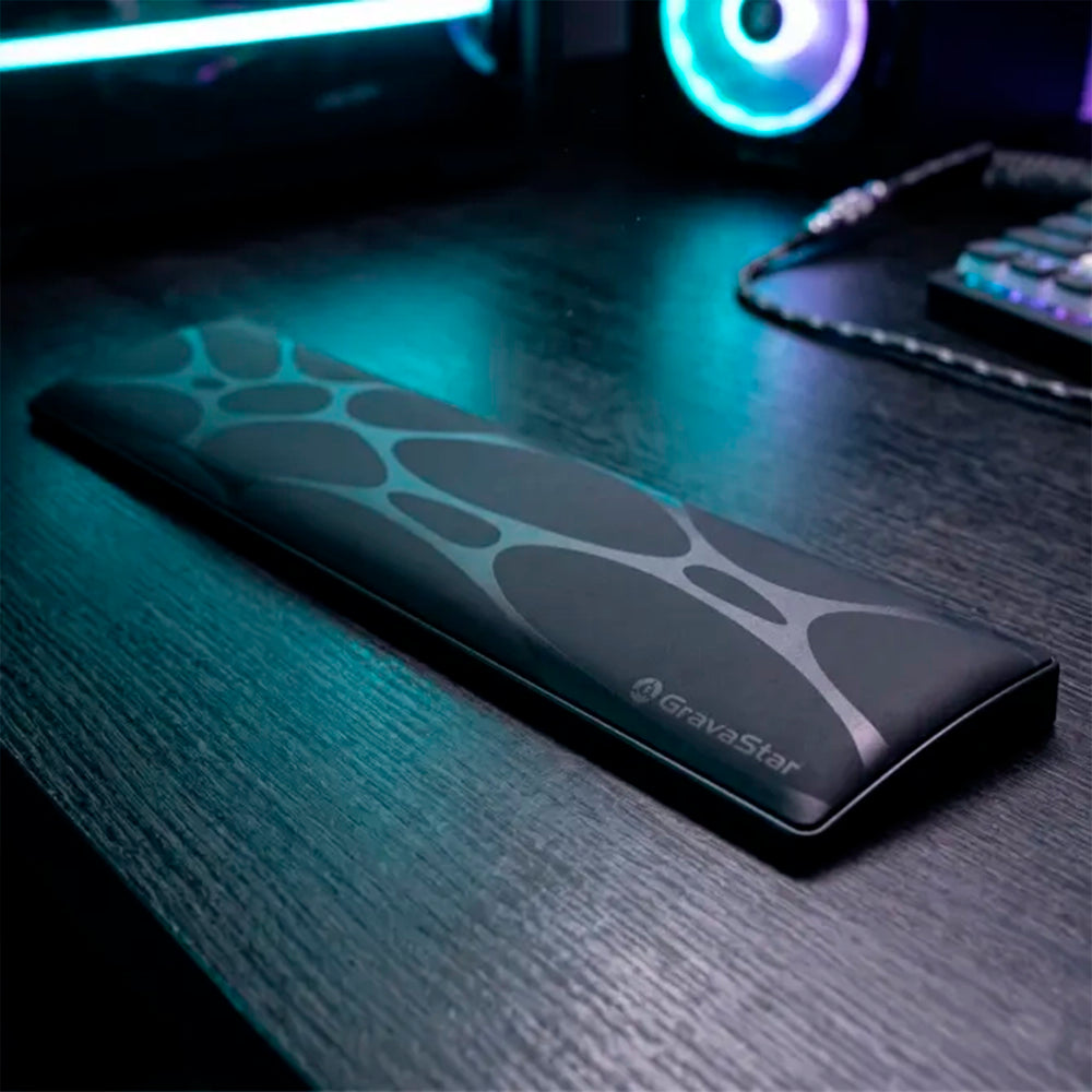 Reposamuñecas GravaStar 75% negro para teclado mecánico, vista superior