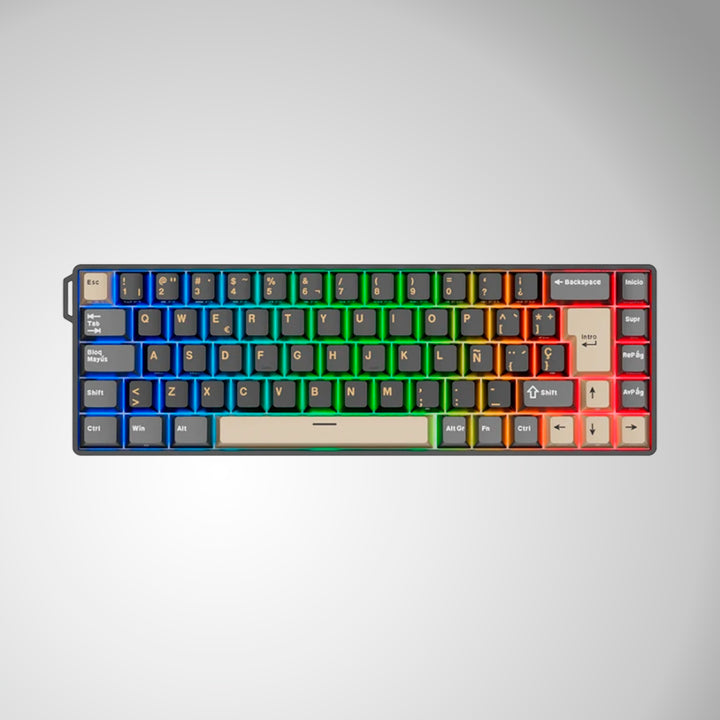 Teclado mecánico gamer Royal Kludge RK68 HE Cableado Español PHANTOM - MINT MAGNETIC SWITCH