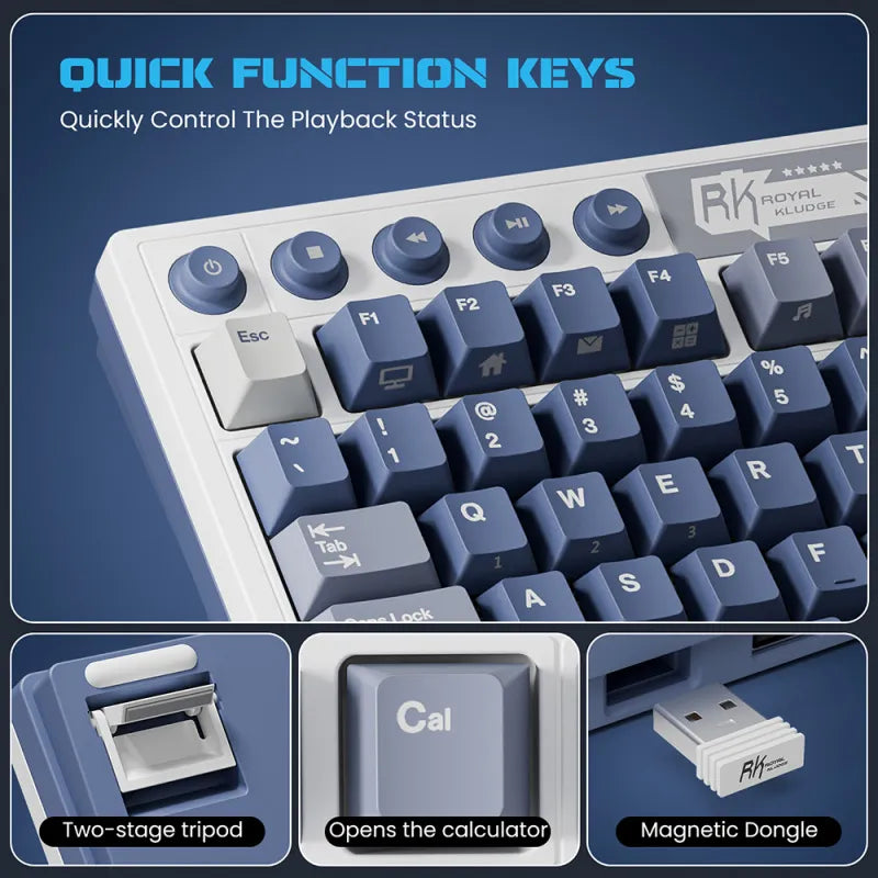 Teclado mecánico gamer Royal Kludge RK M87 Inalámbrico - Achorao