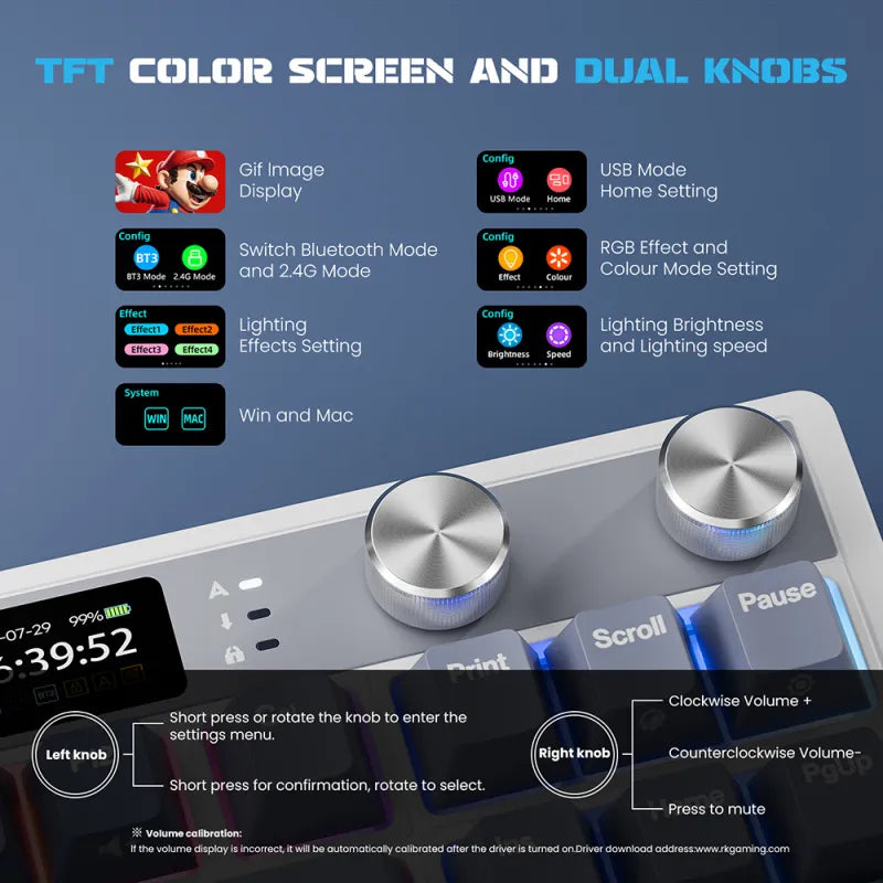 Teclado mecánico gamer Royal Kludge RK M87 Inalámbrico - Achorao