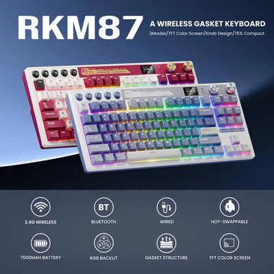Teclado mecánico gamer Royal Kludge RK M87 Inalámbrico - Achorao