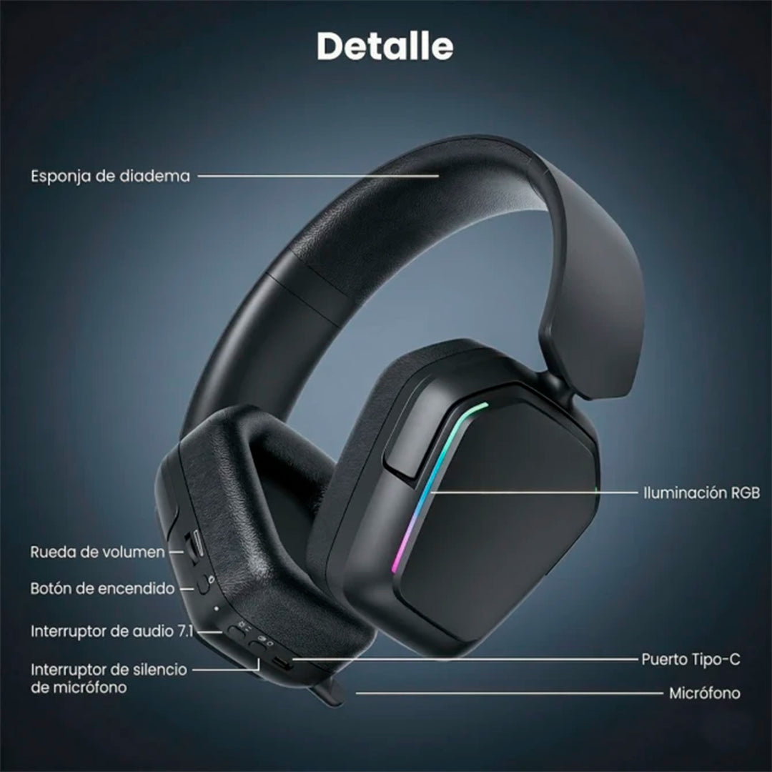 Audífonos gamer Royal Kludge HG101 Inalámbrico - Achorao