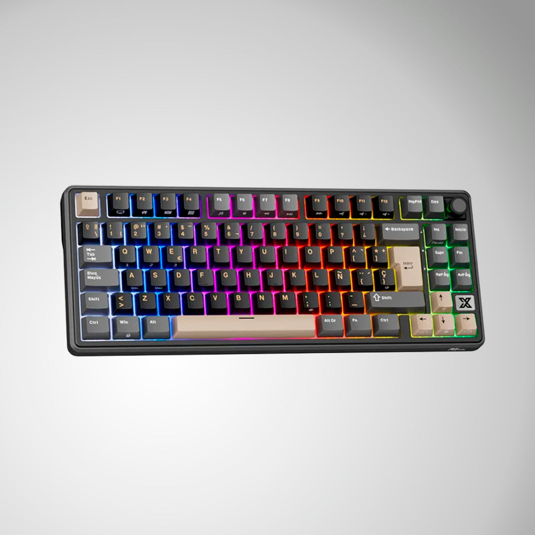 Teclado mecánico gamer Royal Kludge RK X87 Inalámbrico, Beige Switch