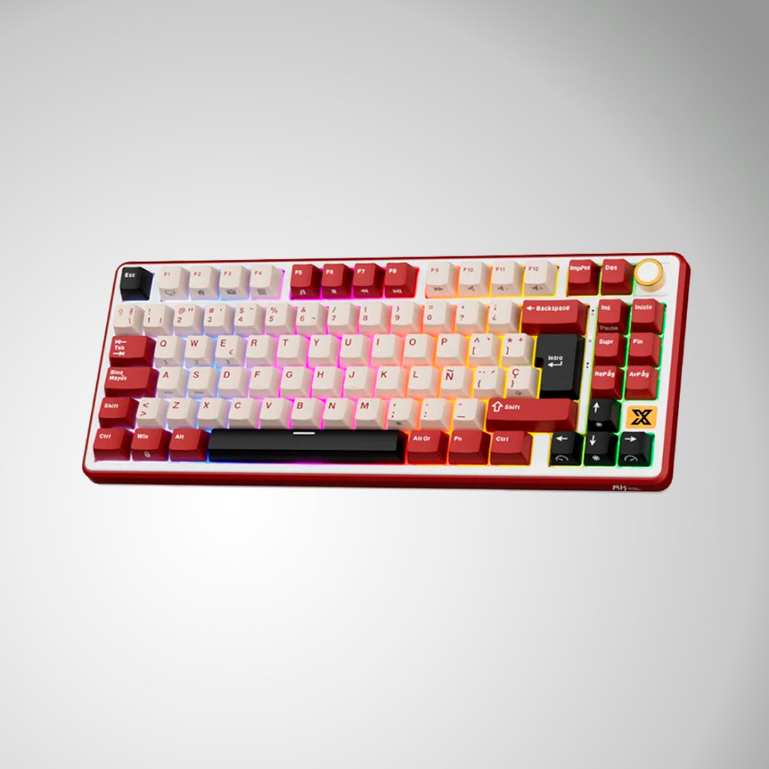 Teclado mecánico gamer Royal Kludge RK X87 Inalámbrico, Beige Switch
