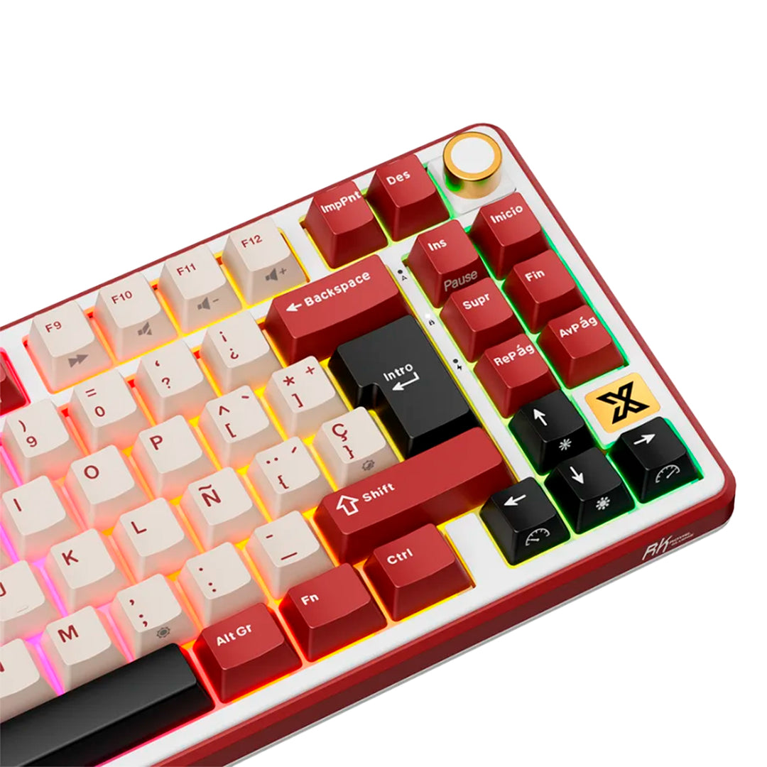 Teclado mecánico gamer Royal Kludge RK X87 Inalámbrico, Beige Switch