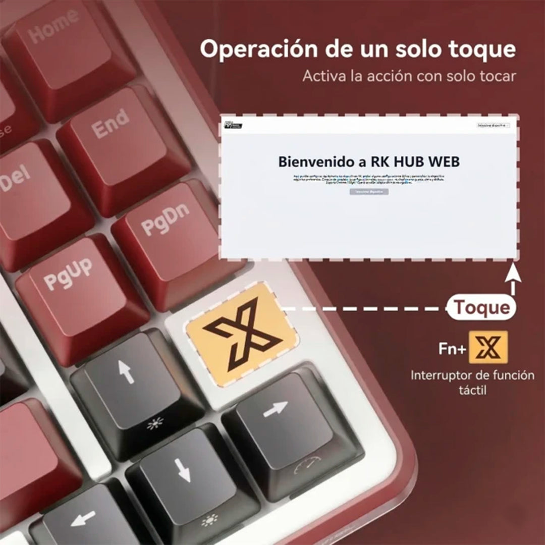 Teclado mecánico gamer Royal Kludge RK X87 Inalámbrico, Beige Switch