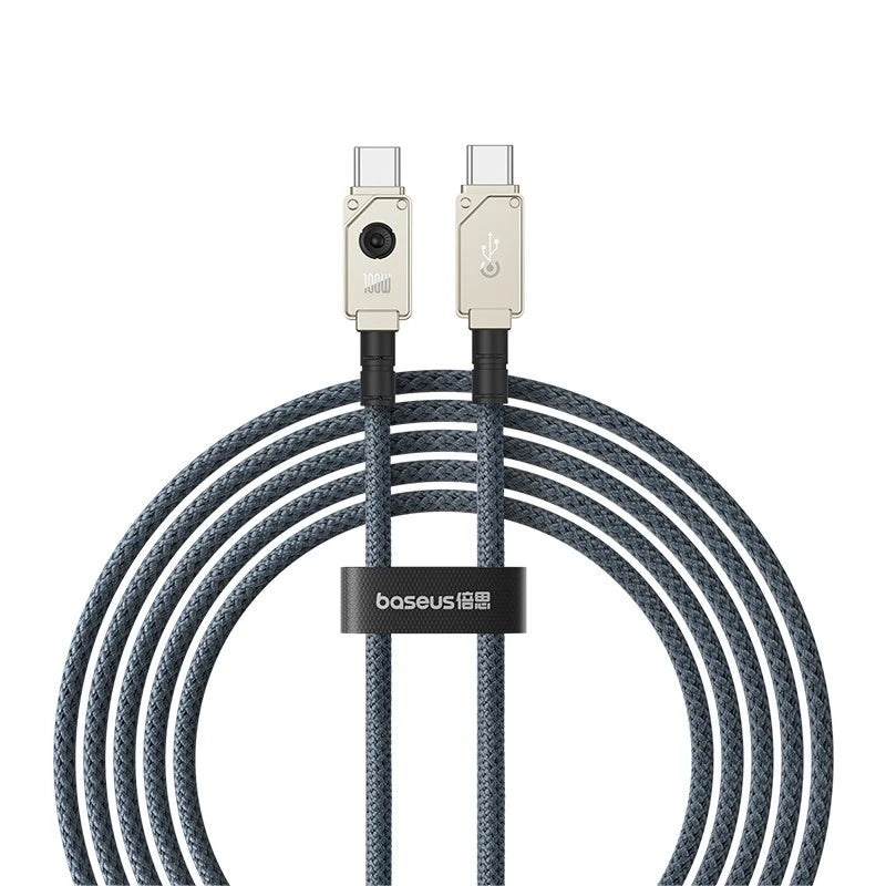 Cable de carga rápida Baseus Unbreakable Series, USB-C a USB-C, transferencia de datos, 100 W, 2 m - Achorao