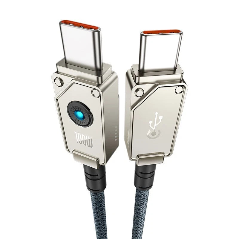 Cable de carga rápida Baseus Unbreakable Series, USB-C a USB-C, transferencia de datos, 100 W, 2 m - Achorao