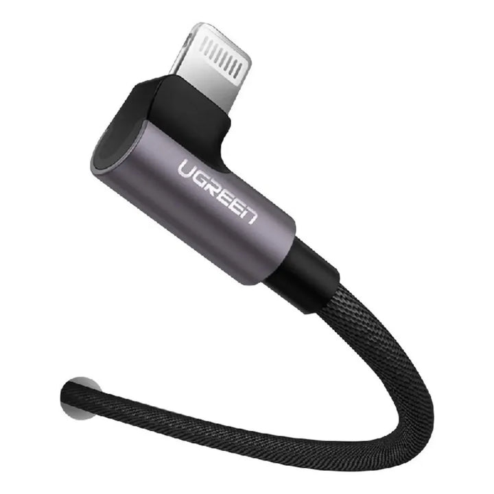 Cable Lightning a USB-A en Ángulo Recto UGREEN Gamer 1 Metro Negro, Modelo US299, PN 60521