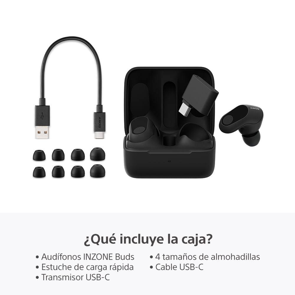 Audífonos SONY “True Wireless” inalámbricos con Noise Cancelling para juegos INZONE Buds (WF-G700N/BZ UC) - Achorao