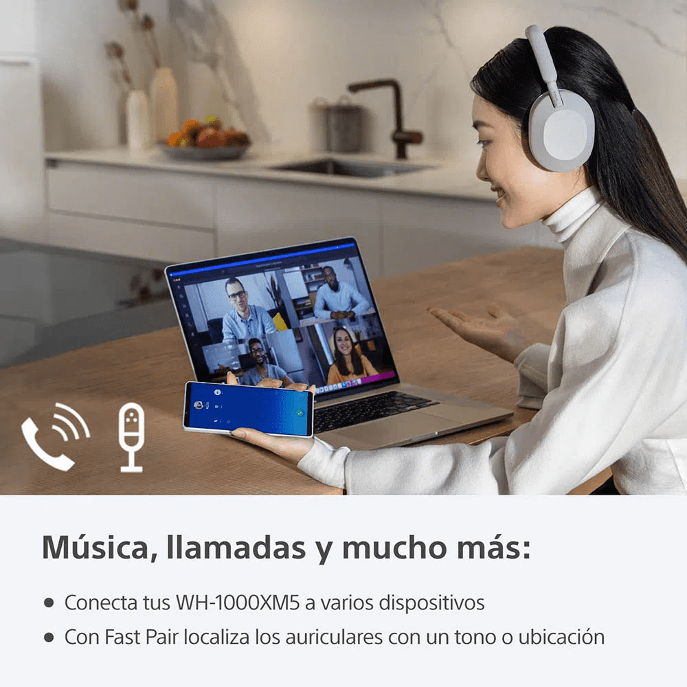 Audífonos Sony WH-1000XM5 Noise Cancelling con Bluetooth - Achorao