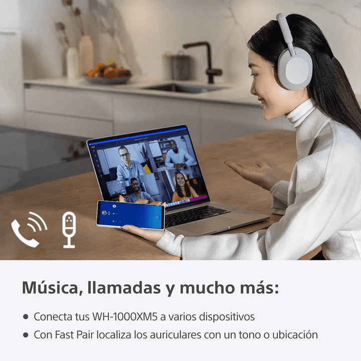 Audífonos Sony WH-1000XM5 Noise Cancelling con Bluetooth - Achorao