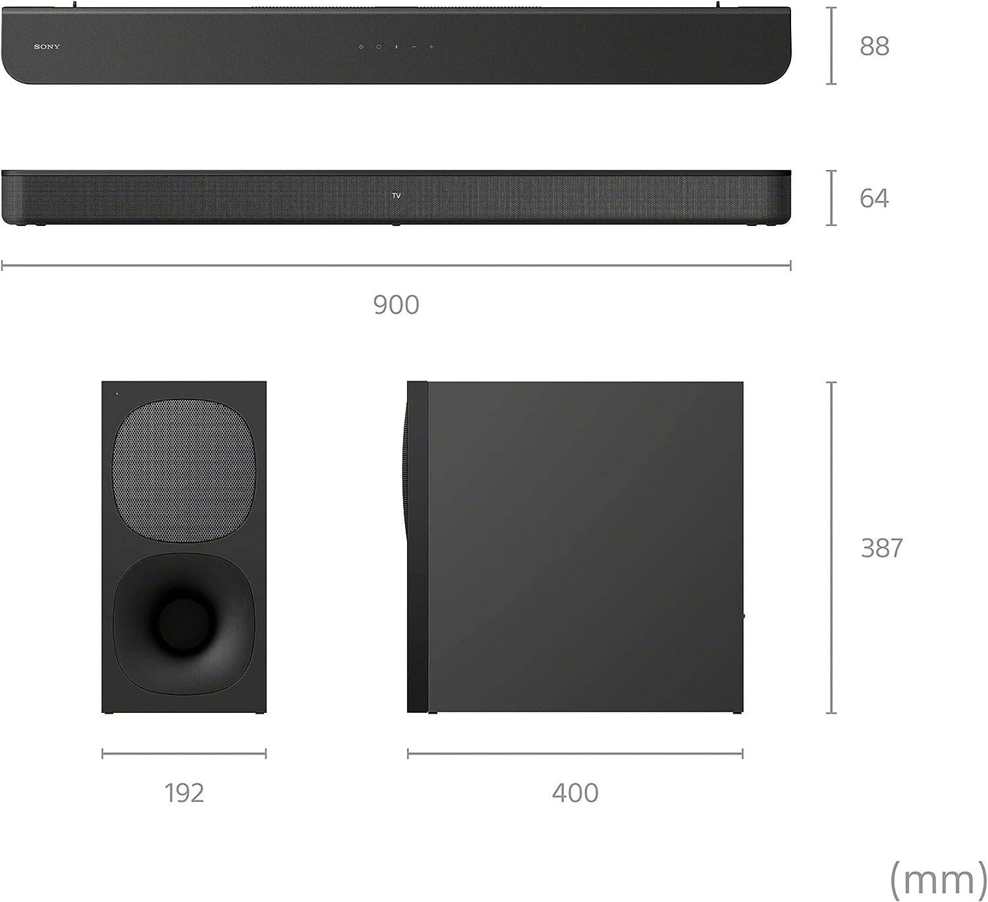 Barra de sonido Sony HT-S400 de 2.1 canales con potente subwoofer inalámbrico - Achorao