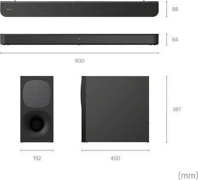 Barra de sonido Sony HT-S400 de 2.1 canales con potente subwoofer inalámbrico - Achorao