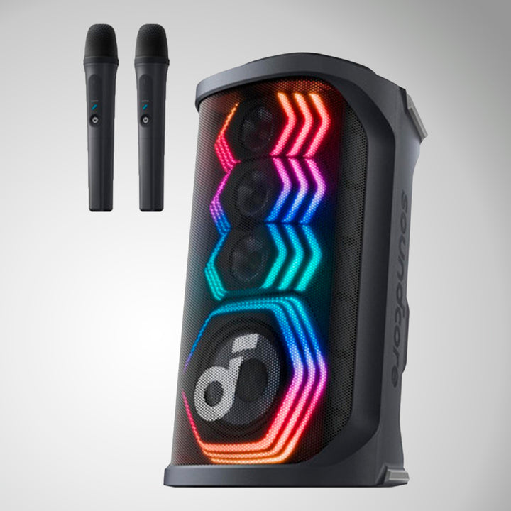 Parlante Soundcore Rave 3S, Inam, con 2 micrófonos incluidos - Achorao