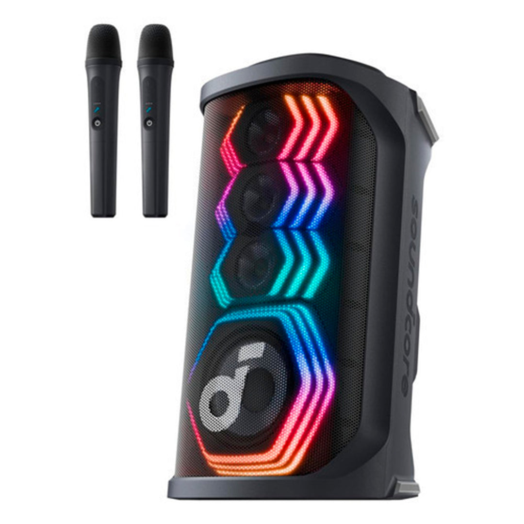 Parlante Soundcore Rave 3S, Inam, con 2 micrófonos incluidos - Achorao