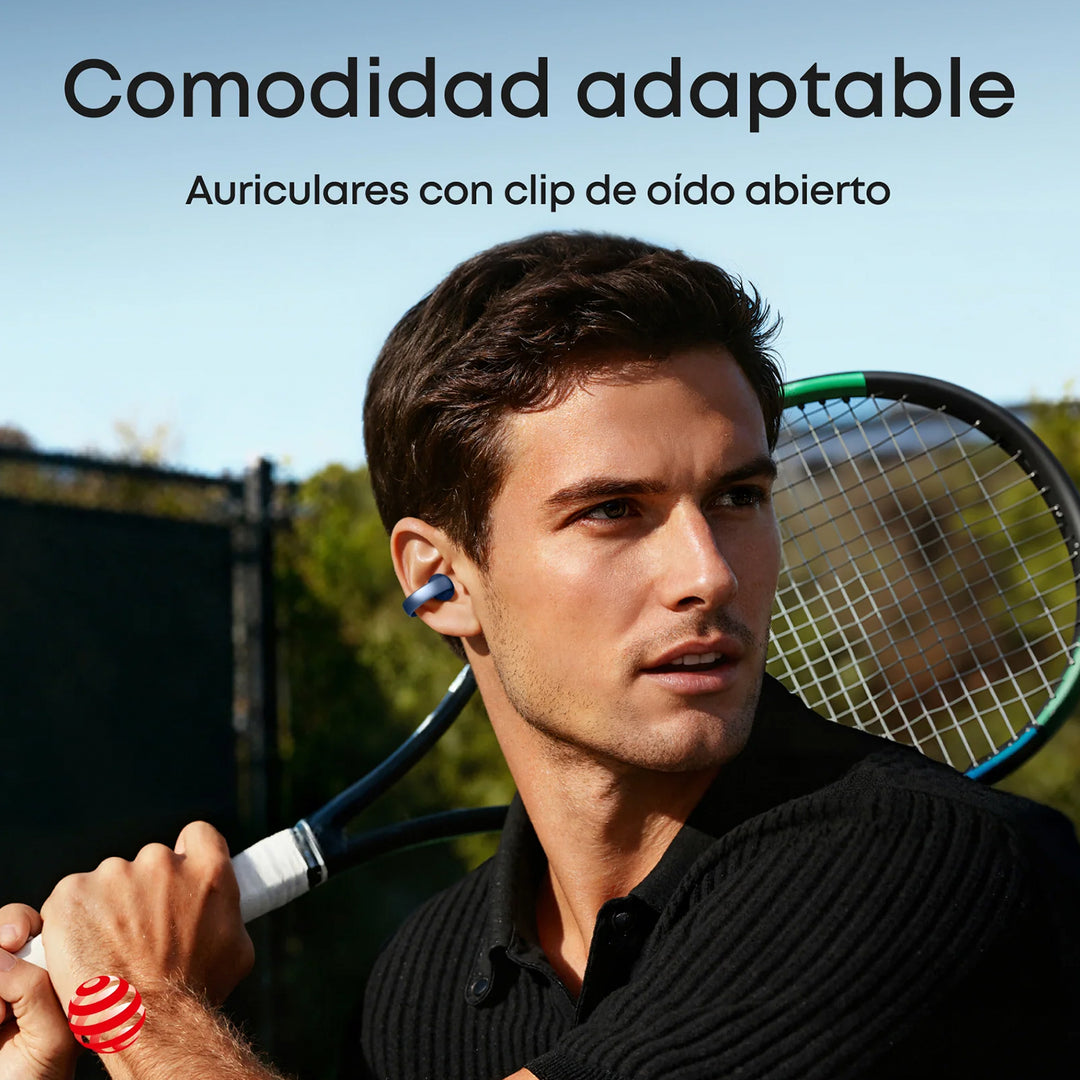 Audífonos inalámbricos soundcore AeroClip de oído abierto con comodidad adaptable, color Blue