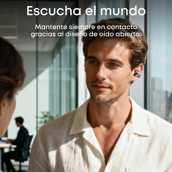 Audífonos inalámbricos soundcore AeroClip de oído abierto con comodidad adaptable, color Blue