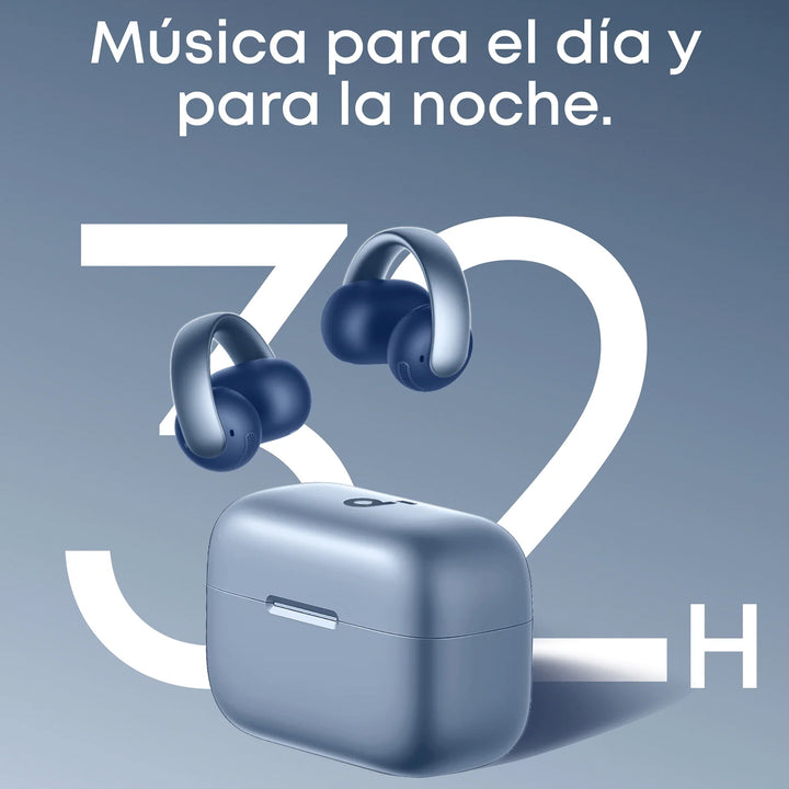 Audífonos inalámbricos soundcore AeroClip de oído abierto con comodidad adaptable, color Blue