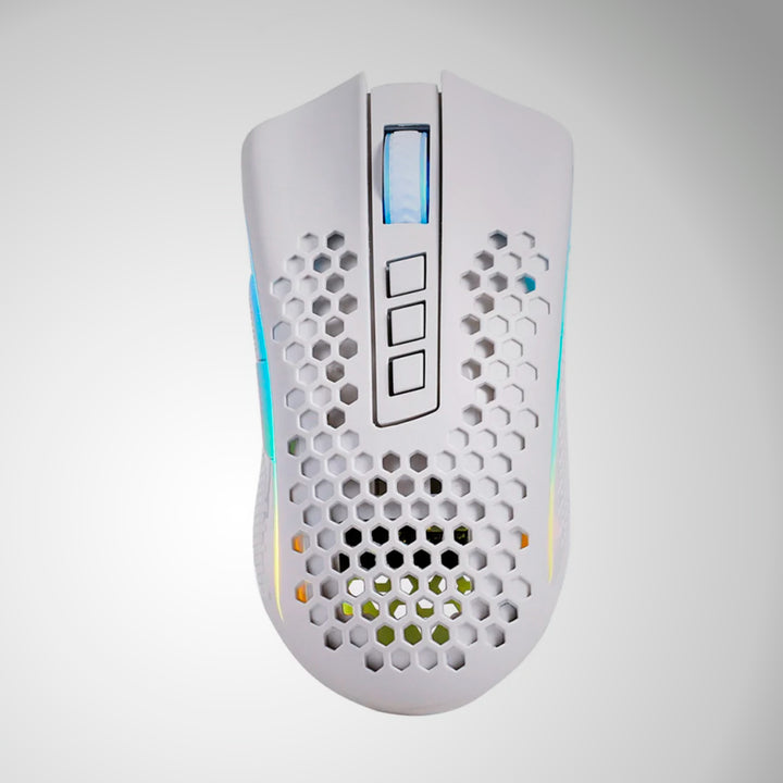 Mouse gamer Redragon Storm Pro M808-KS, inalámbrico, RGB, blanco - Achorao