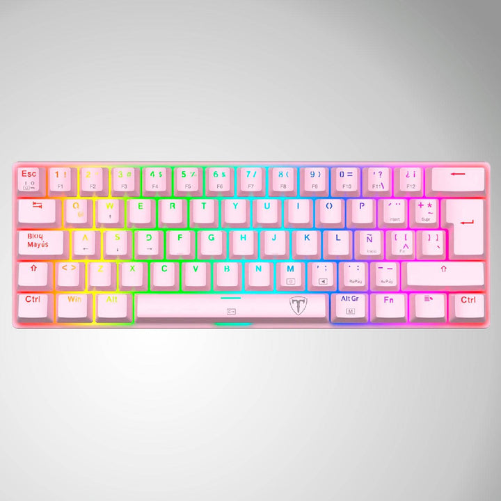 Teclado mecánico T-dagger ARENA RGB Switch Red, Español T-TGK312P PINK RED - Achorao