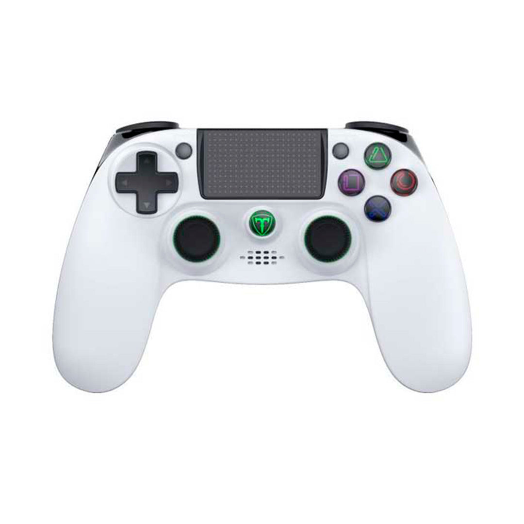 Controlador gamer inalámbrico T-Dagger Scorpio T-TGP802 en color negro, compatible con PC y PS4, con botones y palancas.