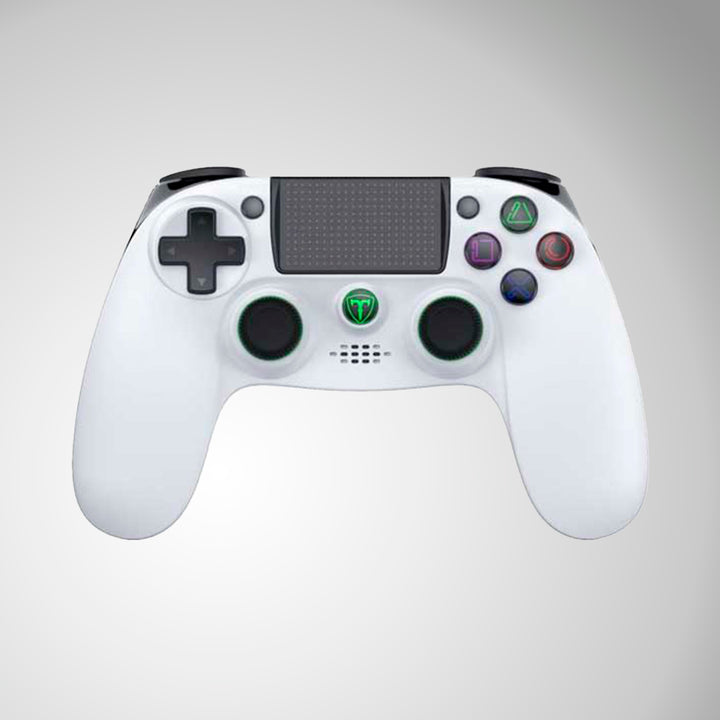 Mando gamer inalámbrico T-Dagger Scorpio T-TGP802 negro para PC y PS4, con botones y joystick visible.